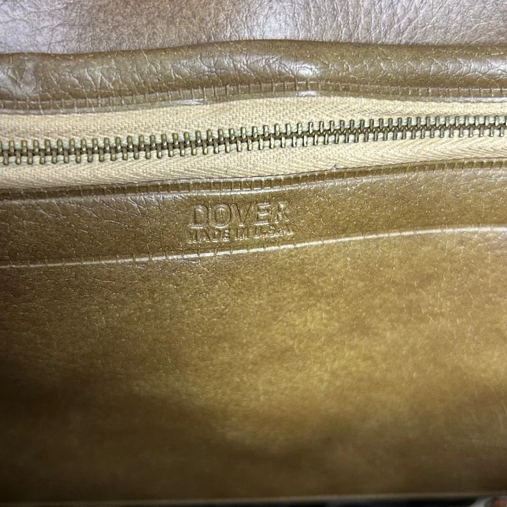 Dover Made in USA Brown Leather Tote Bag Purse mid‎ century modern classic